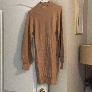 Elegant Tan Midi Dress